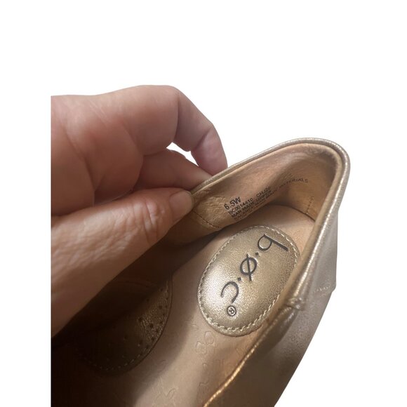 B.O.C Gold Metallic Leather Slip-On Loafers Womens Size 6.5W NWOT - Picture 6 of 6
